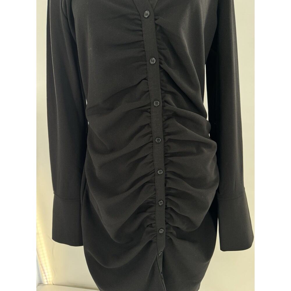 H&M Draped Dress Size M Shirt Button Down Rouched Gathered Dark Academia - Picture 7 of 16